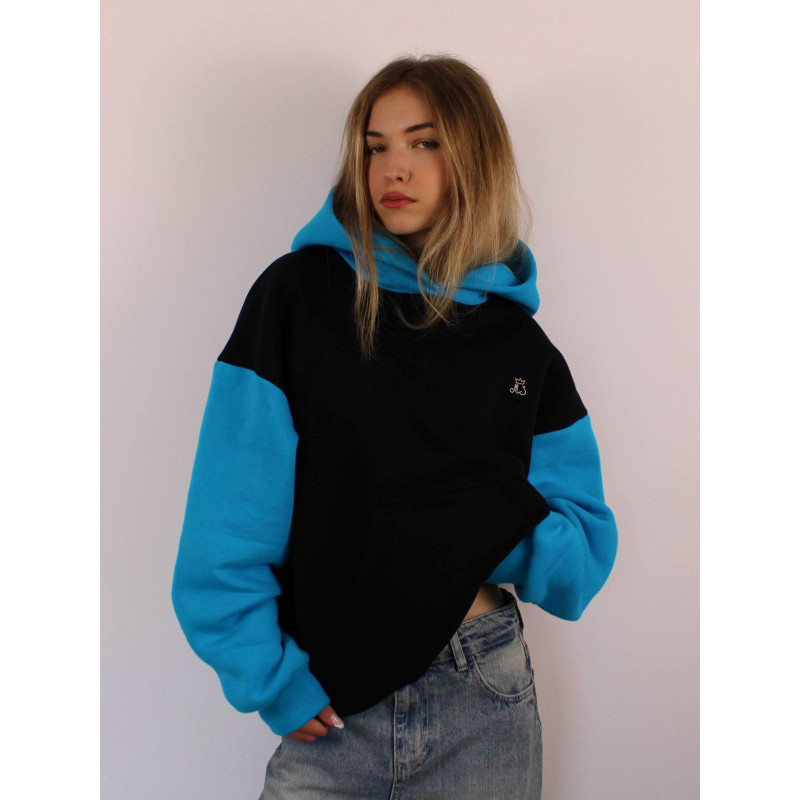 bluza classic oversize (niebiesko-czarna)