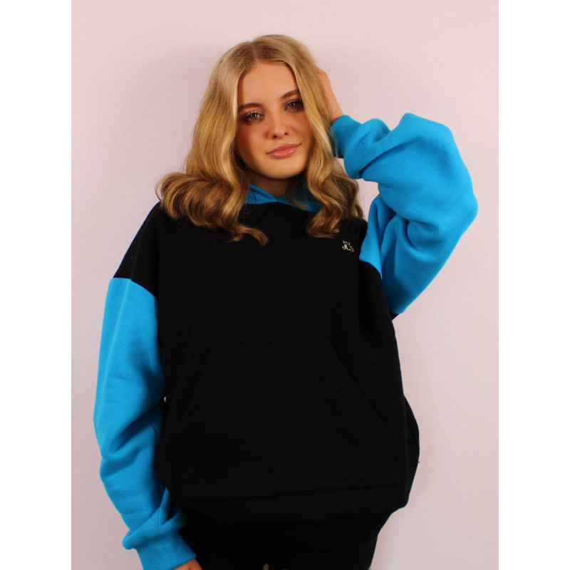 bluza classic oversize (niebiesko-czarna)