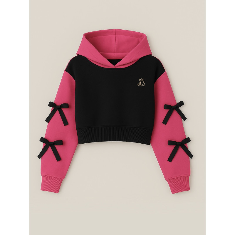 bluza bows oversize (malinowo-czarna)