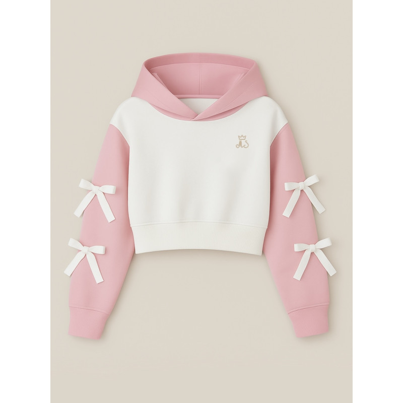 bluza bows oversize (różowo-biała)