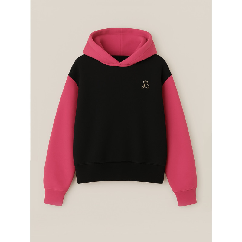 bluza classic oversize (malinowo-czarna)