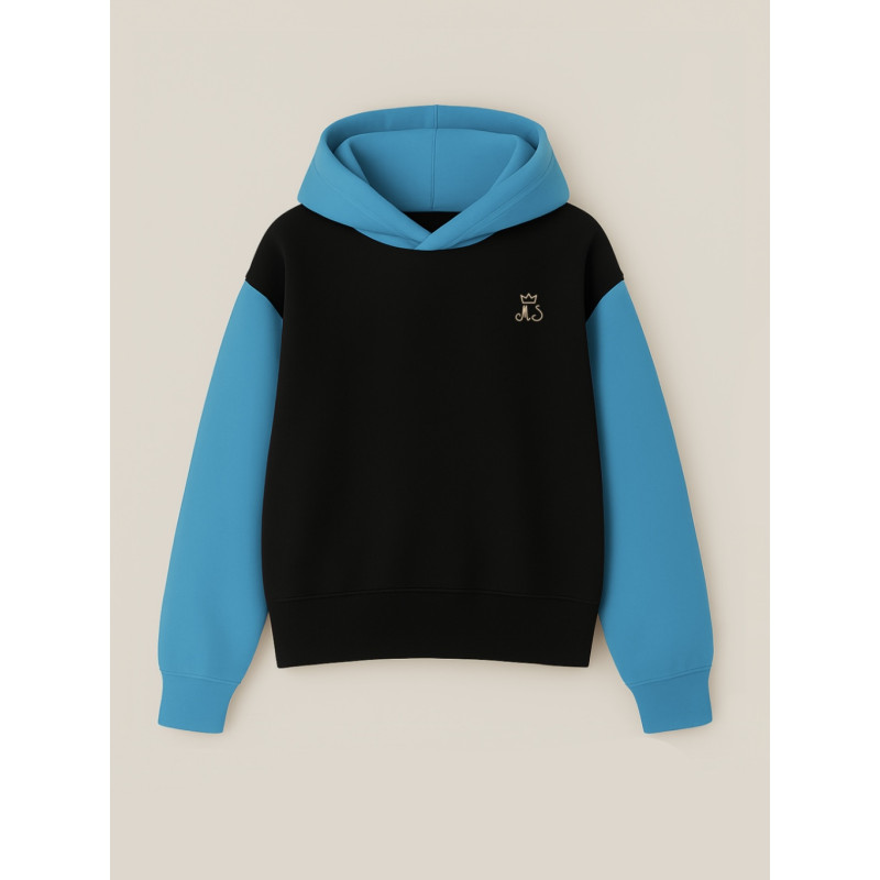 bluza classic oversize (niebiesko-czarna)